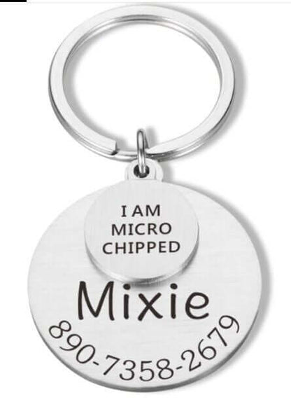 Anti-lost Engraved Pet Tag Collar Tag Pendant Keychain